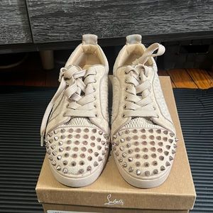 Christian Louboutin tan suede sneakers size 39 1/2